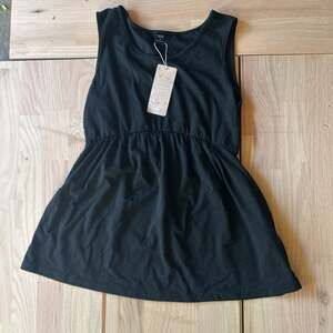 Cotton On Womens blouse Large Black Sleeveless Pullover Elastic Waist Casual